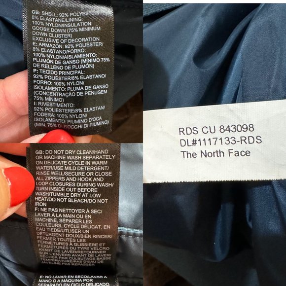 THE NORTH FACE Eros 550 Pullover Puffer Men's Jacket Size XL Goose Down Blue - Picture 12 of 13